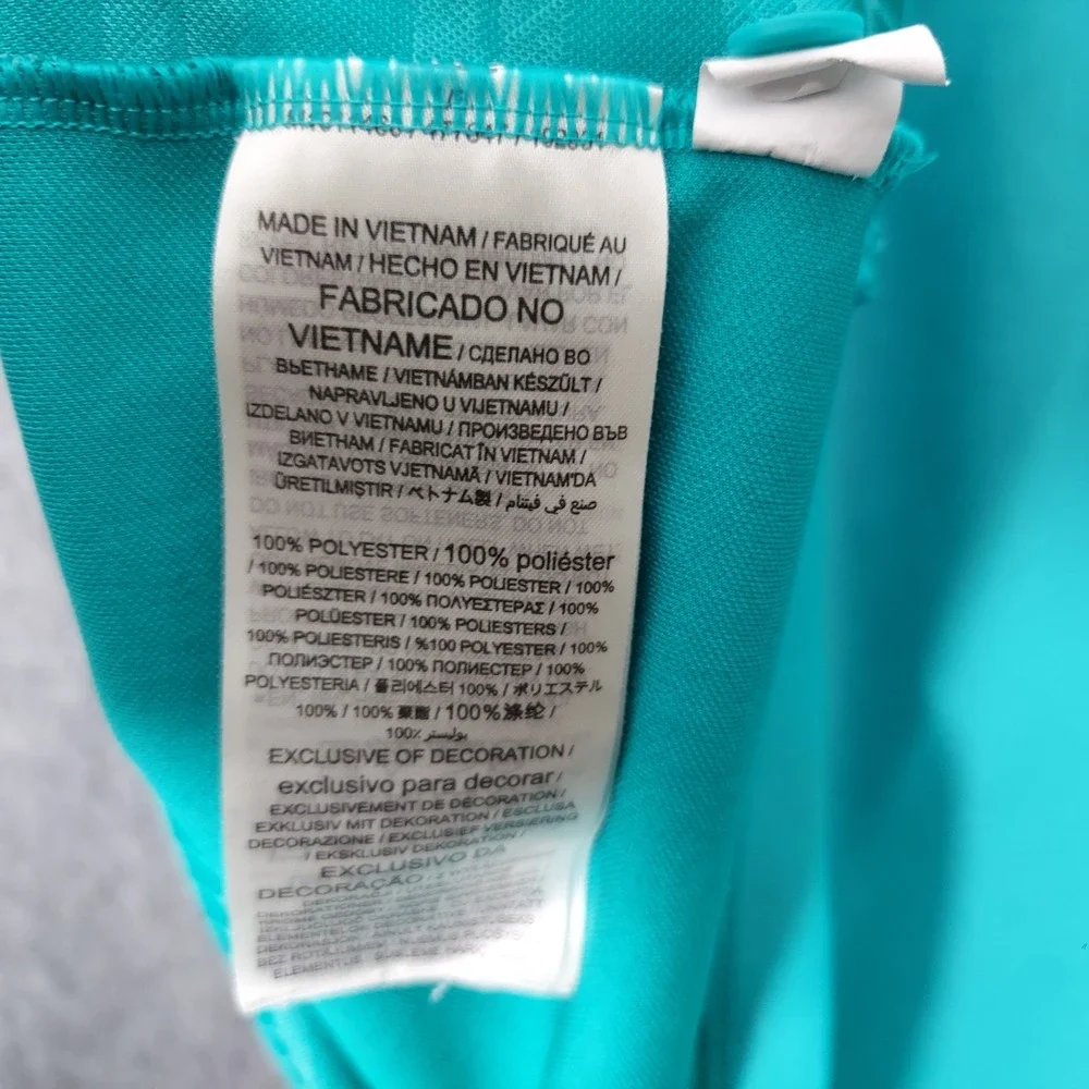 Nike Men Polo XL Teal Miami Dolphins NFL Football Dri-Fit Striped Performance